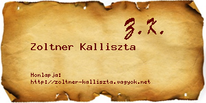 Zoltner Kalliszta névjegykártya